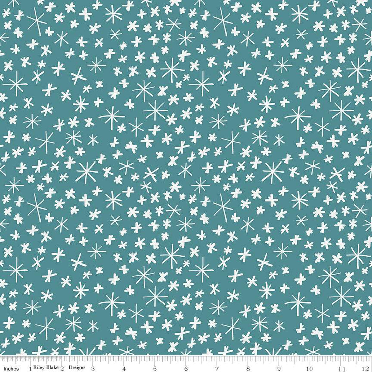 Nice Ice Baby Snowflakes Teal Designer Flannel by Riley Blake - Sold by the 1/4yd
