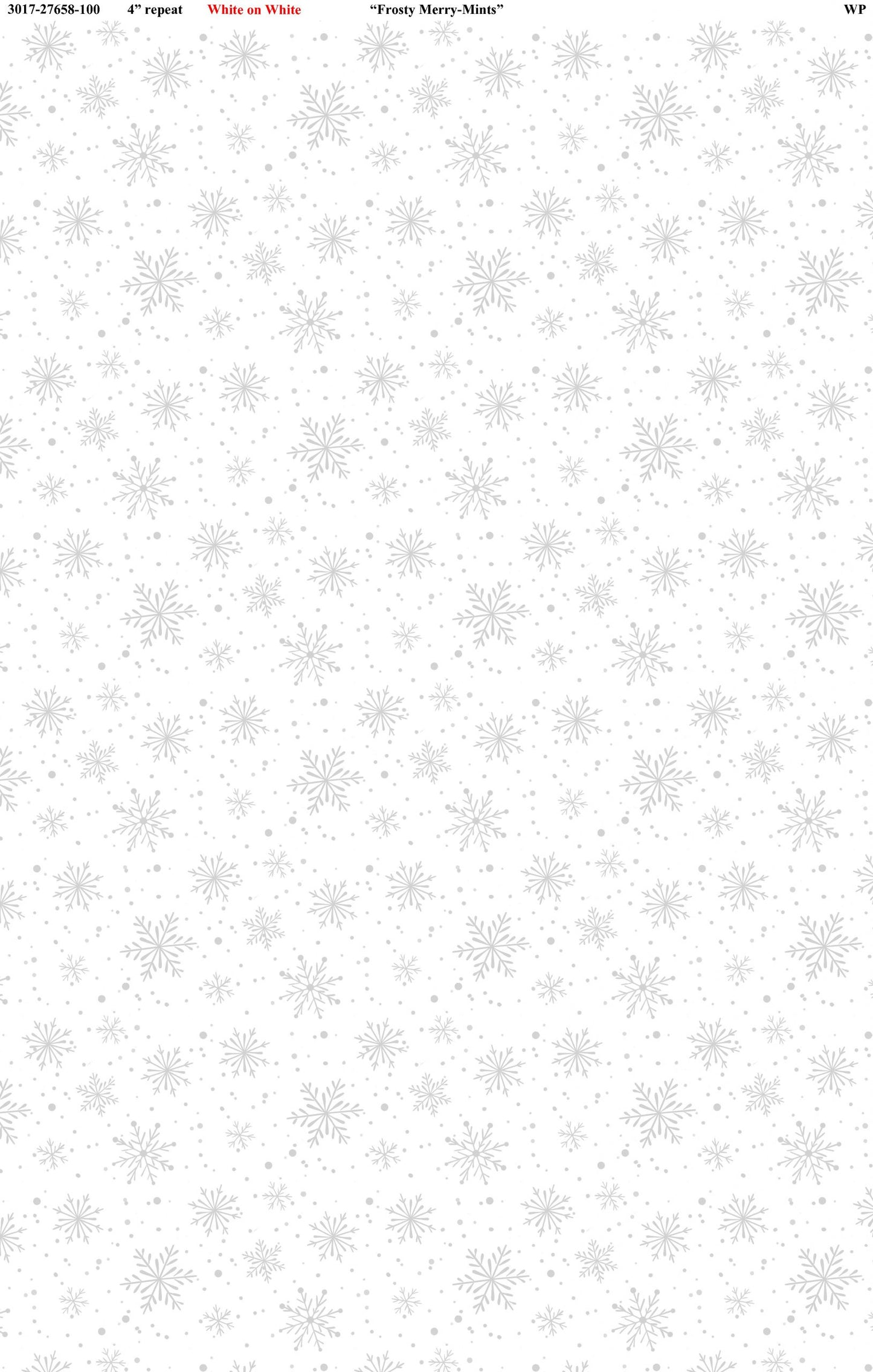 Frosty Merry-Mints Snowflakes White By Danielle Leone For Wilmington Prints