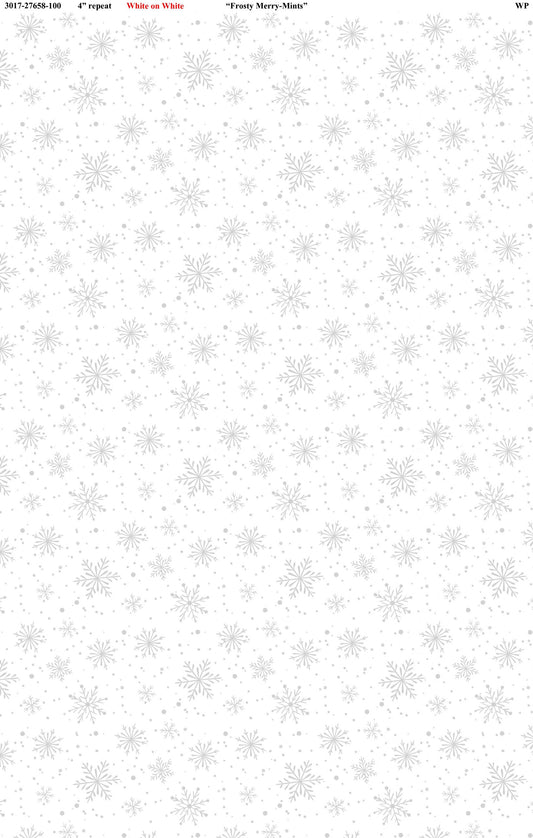 Frosty Merry-Mints Snowflakes White By Danielle Leone For Wilmington Prints