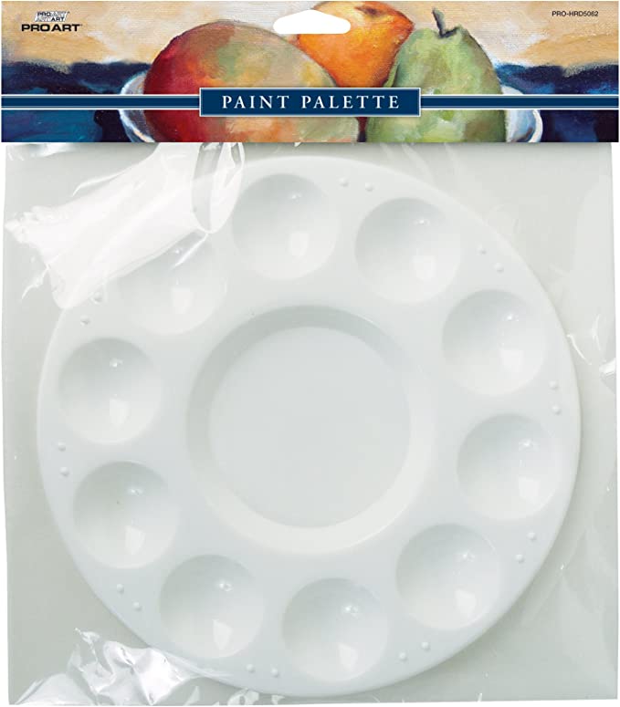 Pro Art Round Plastic Paint Palette 10-Well Tray