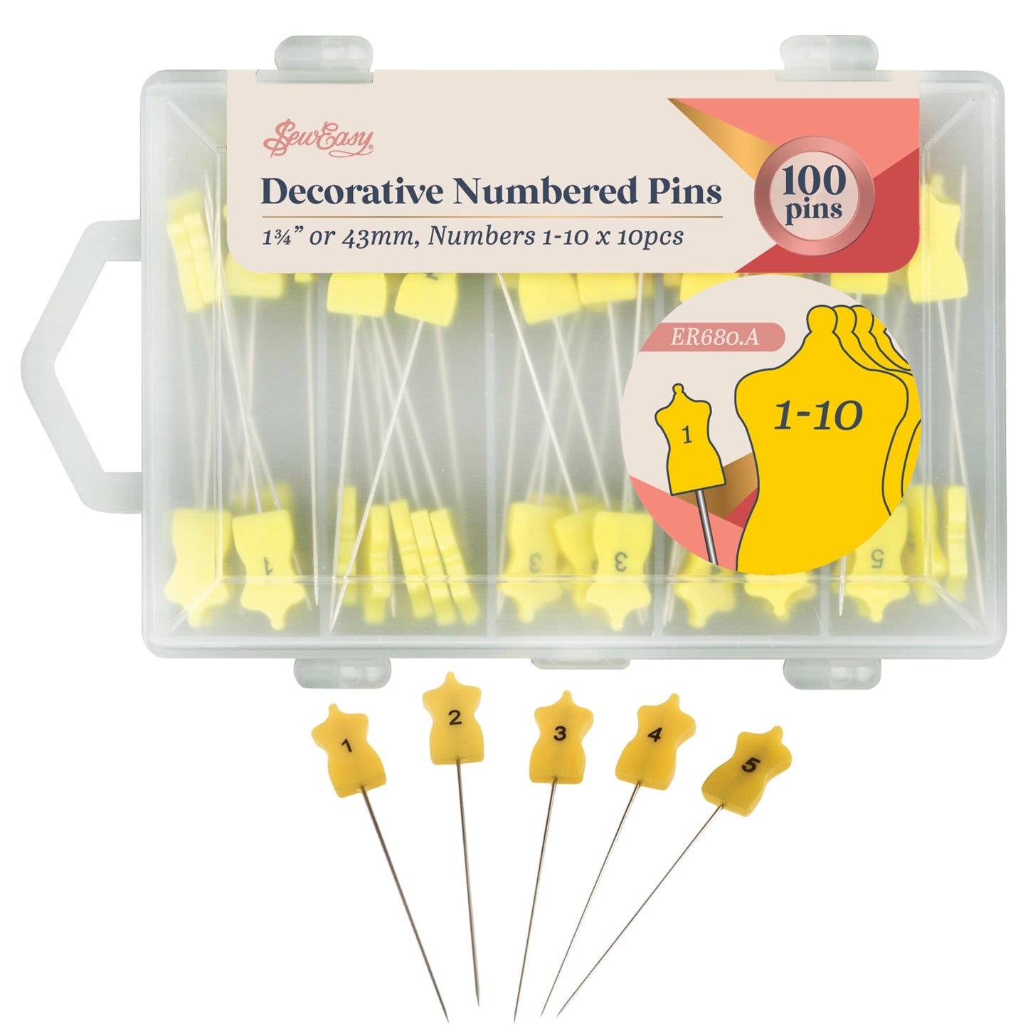 Sew Easy Decorative Numbered Pins