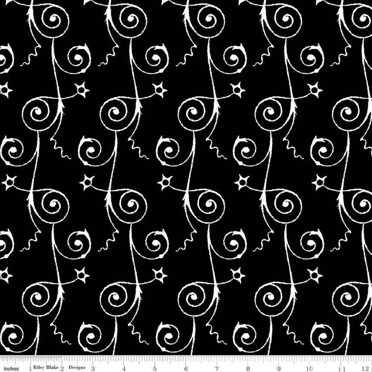 Starry Night Black Queen Of We'en by Riley Blake - Sold by the 1/4yd