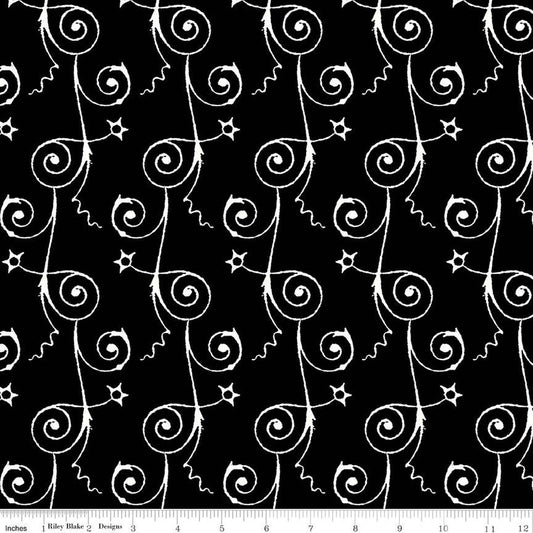 Starry Night Black Queen Of We'en by Riley Blake - Sold by the 1/4yd