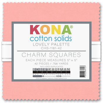 Lovely Palette - Kona Cotton Solids 5"x5" Charm Squares