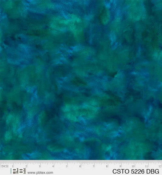 Mixed Watercolors Dark Blue/Green - P&B Textiles