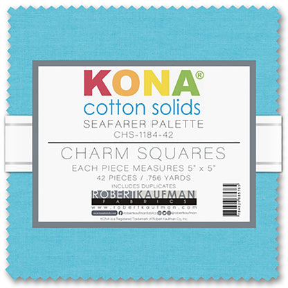 Seafarer Palette - Kona Cotton Solids 5"x5" Charm Squares