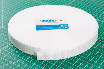 Polypro Strapping, Sold by Inch, Black or White - byannie.com