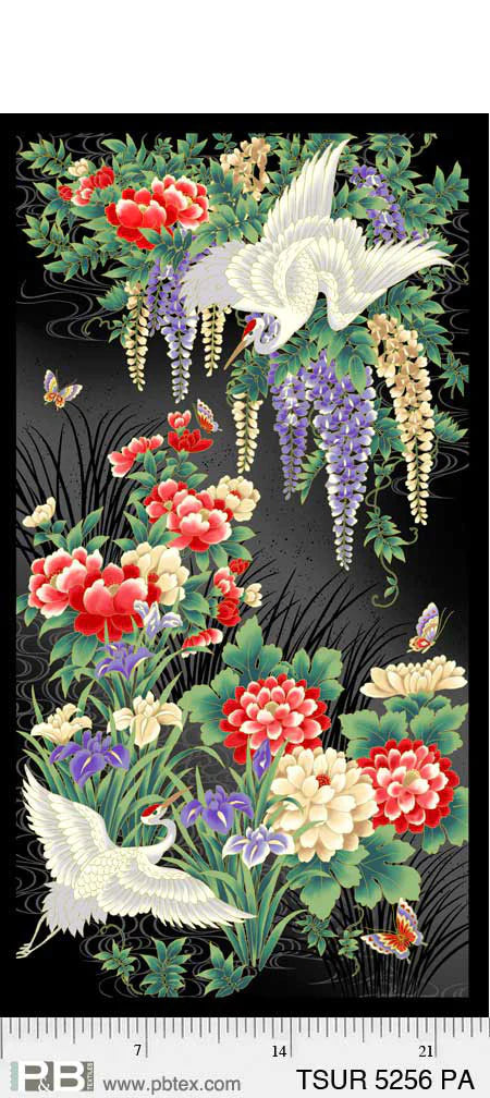 Tsuru Crane Panel - P&B Textiles