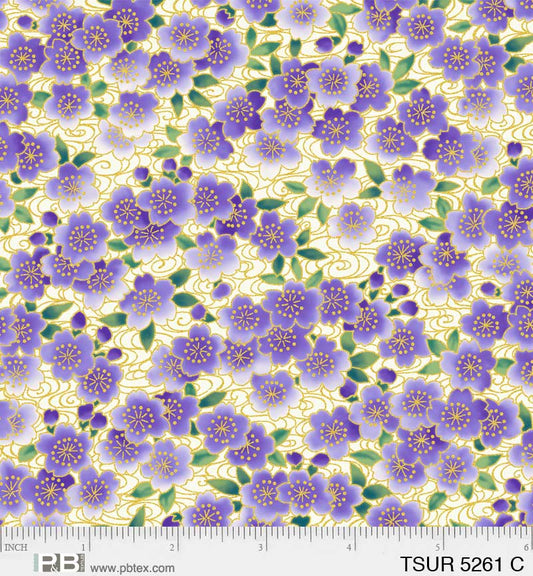 Tsuru Ditzy Flowers Lavender - P&B Textiles