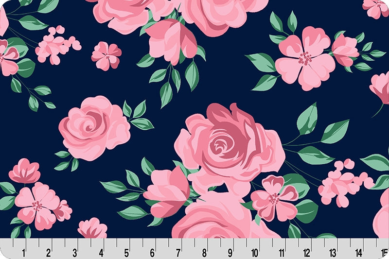 Rose Bouquet Cuddle® Navy - Shannon Fabrics