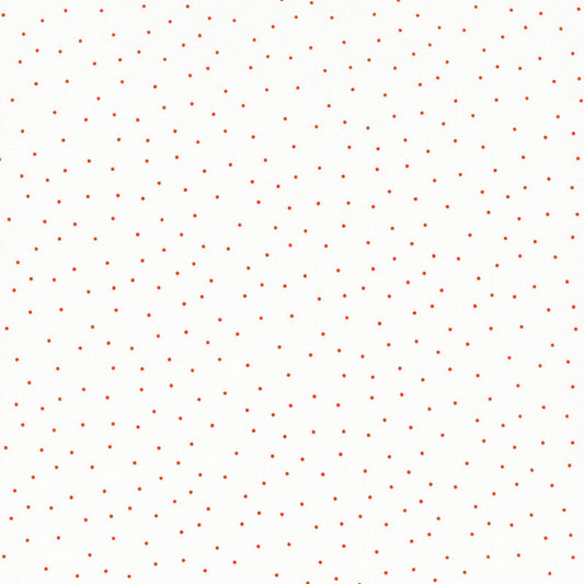 White & Small Orange Dots - Kimberbell Basics / Maywood Studio