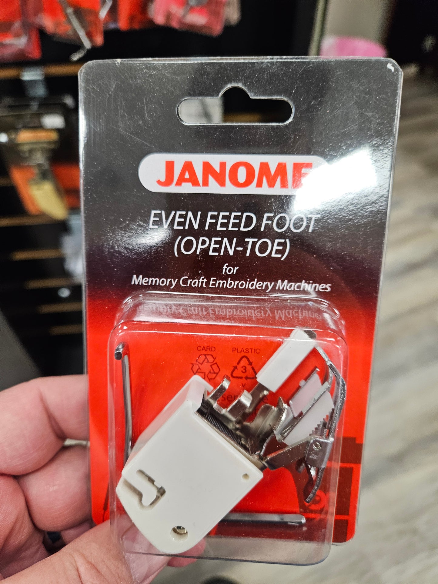 Janome Even Feed Foot (Open-Toe) for Memory Craft Embroidery Machines