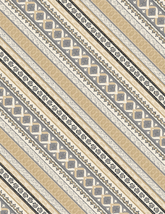 Ticking Stripe Multi Lockwood Manor by Wilimington Prints - Sold By The 1/4