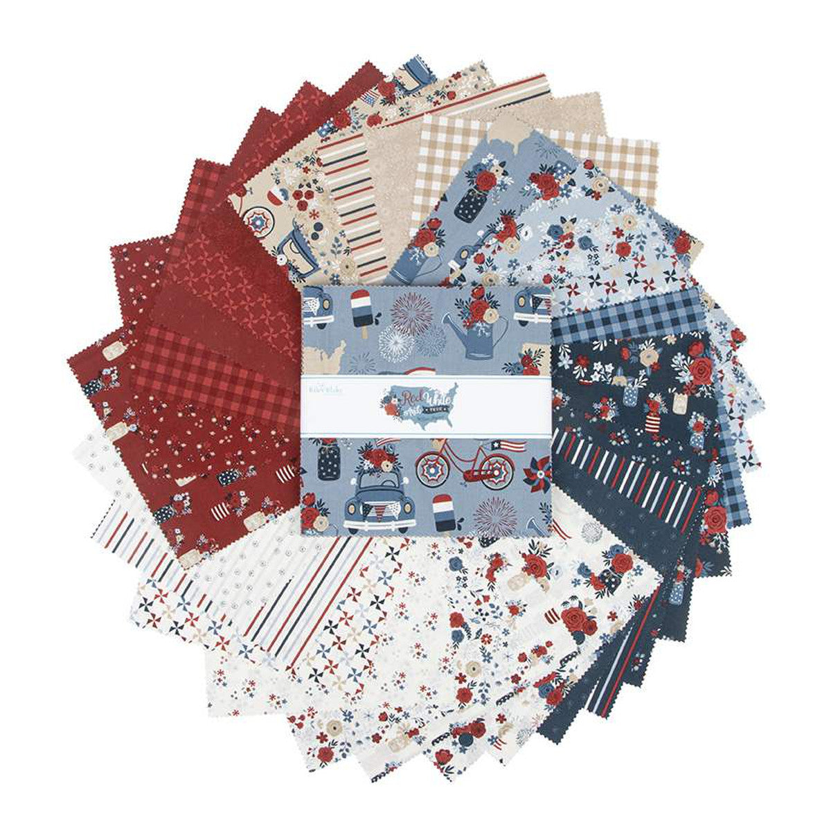 Red, White And True 10in Squares, 42pcs by Riley Blake