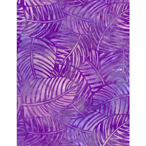Wilmington Prints Palm Leaves Purple 108" Wide Back - sold by the 1/4 yard