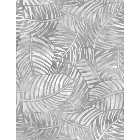 Wilmington Prints Palm Leaves Light Gray 108" Wide Back - sold by the 1/4 yard