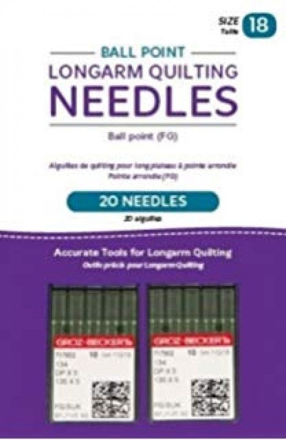 HQ Ball Point Longarm Needles – 20ct. (18/110-FG, Ball Point)