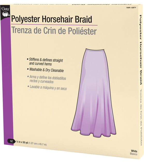 Dritz Polyester Horsehair Braid, 1/2", White
