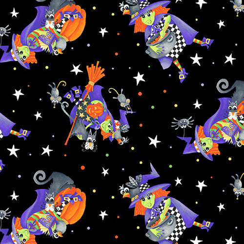 BOO! With Glow Henry Glass Fabrics - Sold By 1/4 Yard