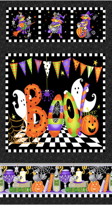 BOO! With Glow Henry Glass Fabrics - Sold By 1/4 Yard