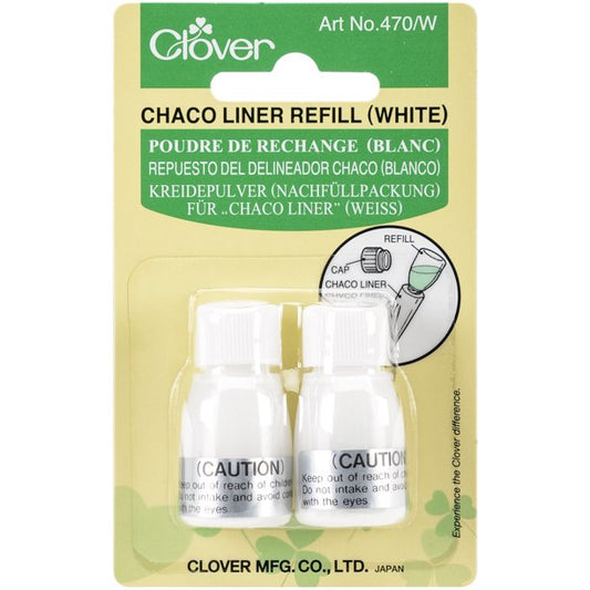 Clover Chaco Liner Marker Refill - 2/Pack - White