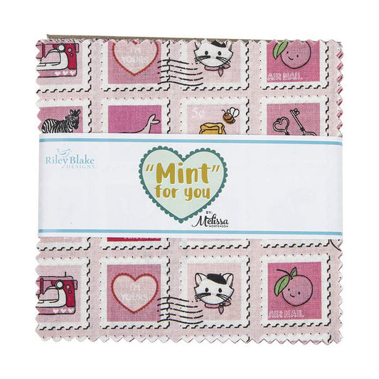 Mint For You 5in Stacker, 42pcs by Riley Blake
