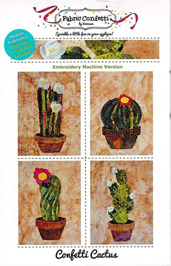 Fabric Confetti Confetti Cactus Embroidery Pattern
