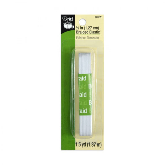 Dritz 1/2" Braided Elastic White