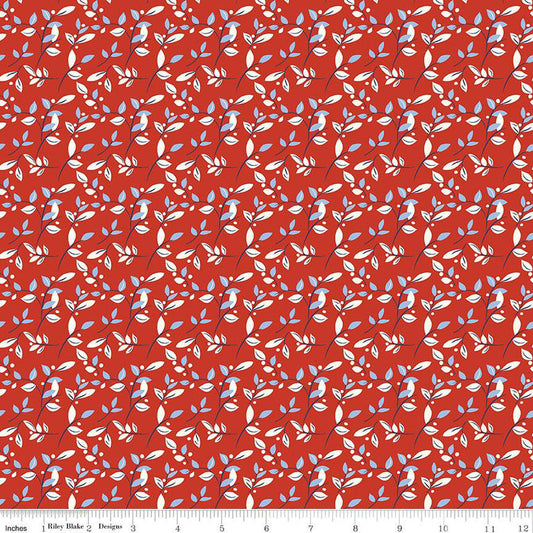 Red White & Bang! Leaves Red by Riley Blake - Sold by the 1/4yd