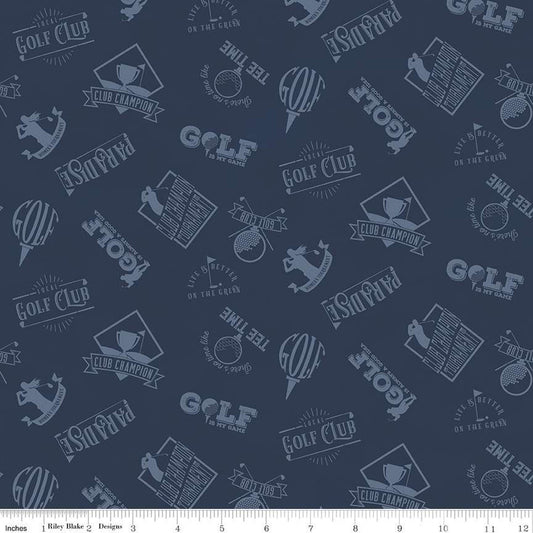 Golf Days Navy by Riley Blake - Sold by the 1/4yd