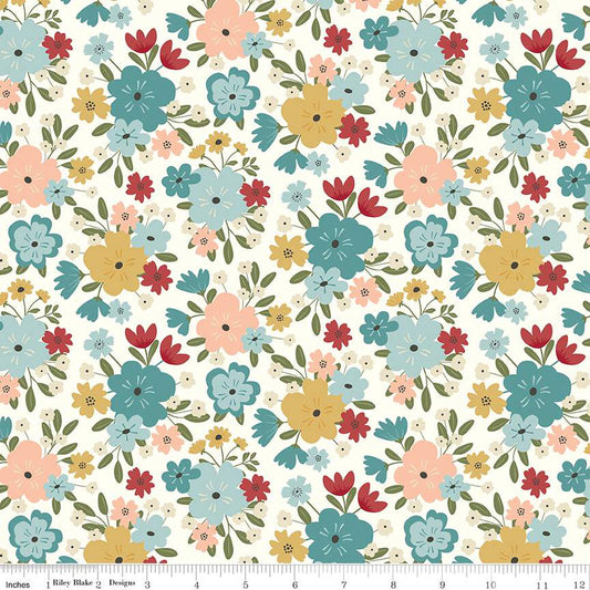 Ally's Garden Main Cream by Riley Blake - Sold by the 1/4yd