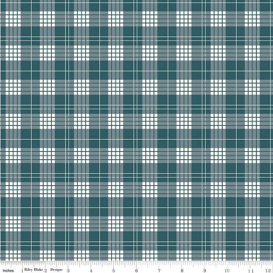 Ally's Garden Plaid Colonial Blue by Riley Blake - Sold by the 1/4yd