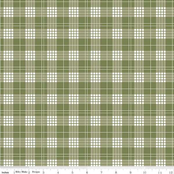 Ally's Garden Plaid Olive by Riley Blake - Sold by the 1/4yd