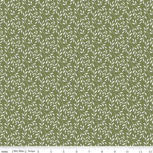Ally's Garden Vines Olive by Riley Blake - Sold by the 1/4yd