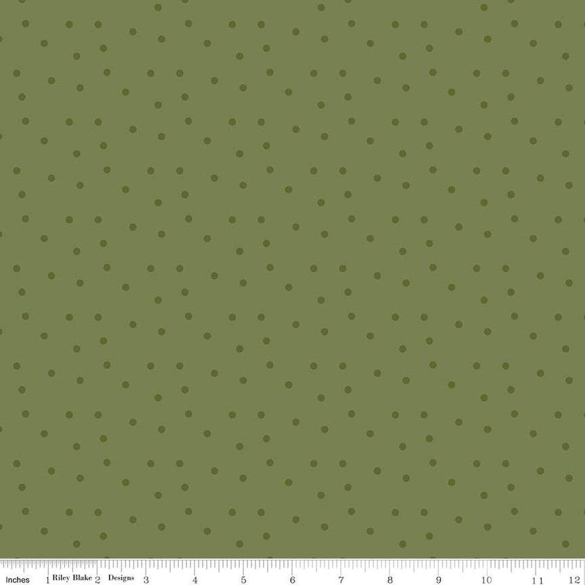 Ally's Garden Dots Olive by Riley Blake - Sold by the 1/4yd
