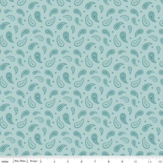 Ally's Garden Paisley Aqua by Riley Blake - Sold by the 1/4yd