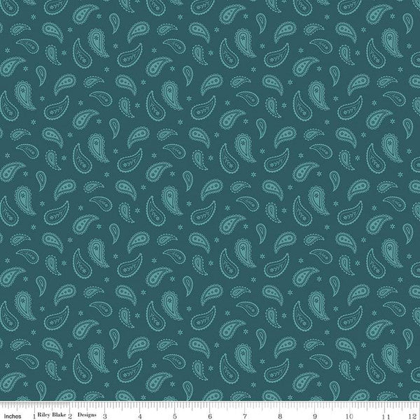 Ally's Garden Vines Colonial Blue by Riley Blake - Sold by the 1/4yd