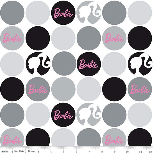 Barbie Polka Dots White by Riley Blake - Sold by the 1/4yd