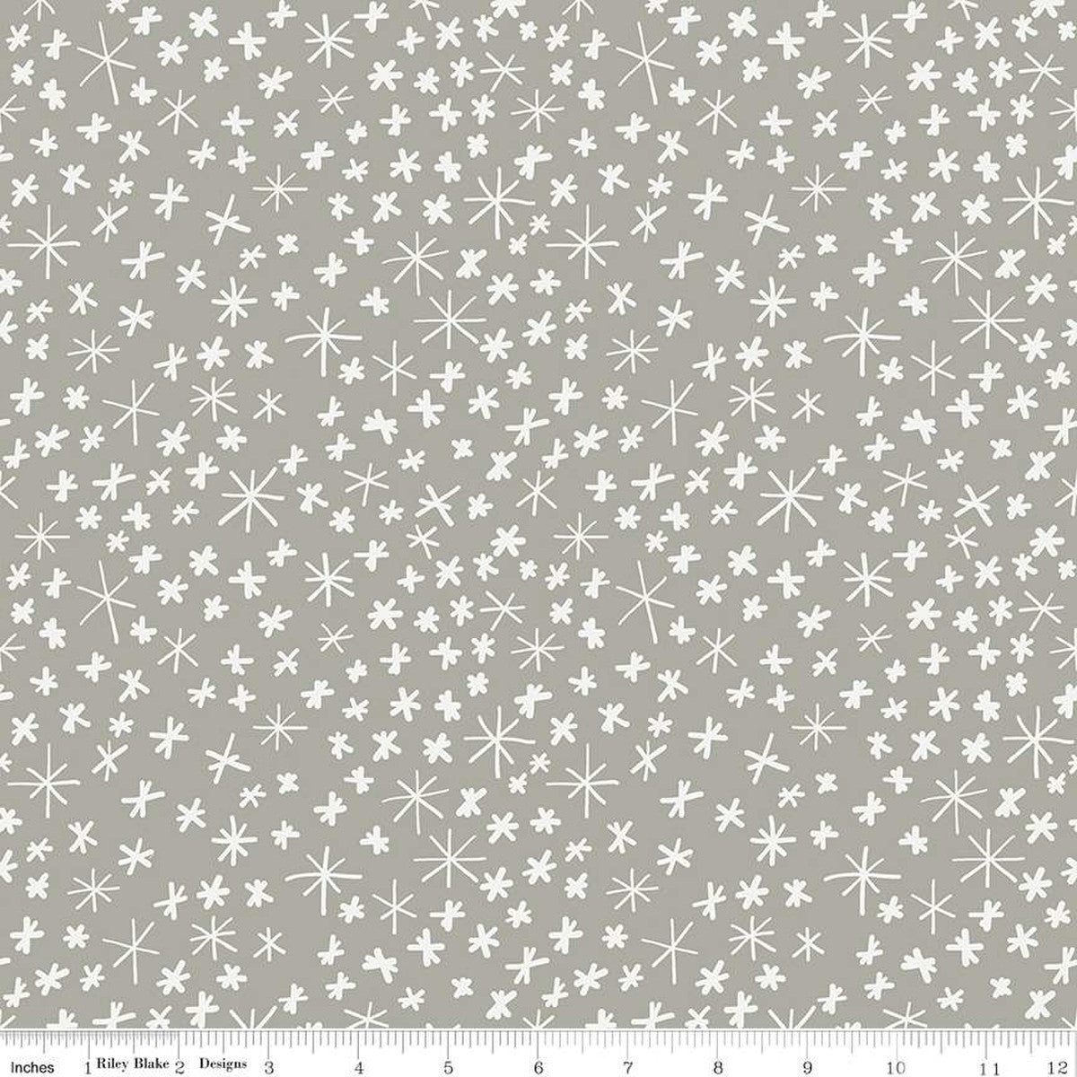 Nice Ice Baby Snowflakes Gray Designer Flannel by Riley Blake - Sold by the 1/4yd