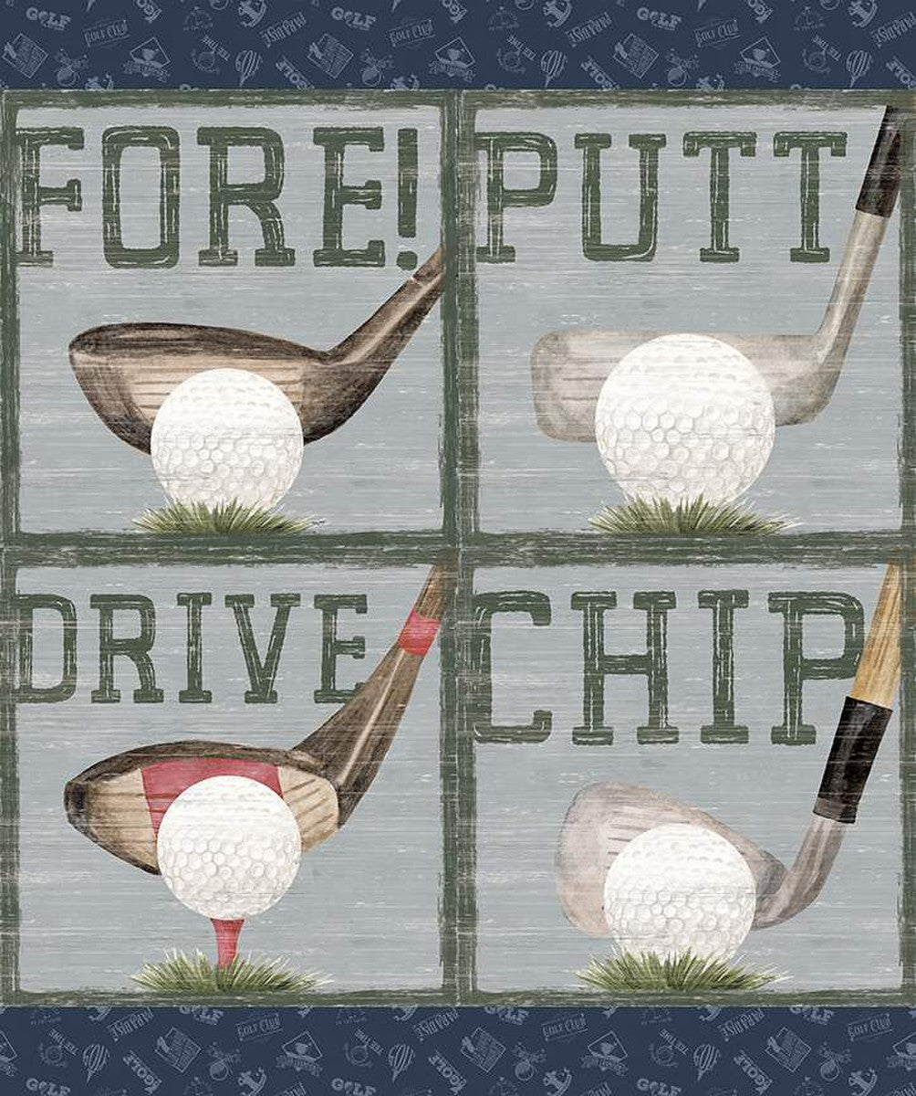 Golf Days Pillow Panel by Riley Blake - Sold by the panel
