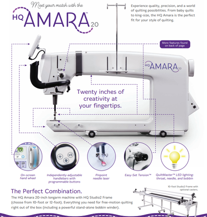 Handi Quilter 20 Amara Longarm Quilting Machine