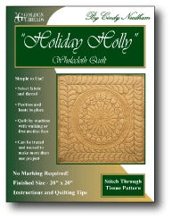 Golden threads Holiday Holly Wholecloth