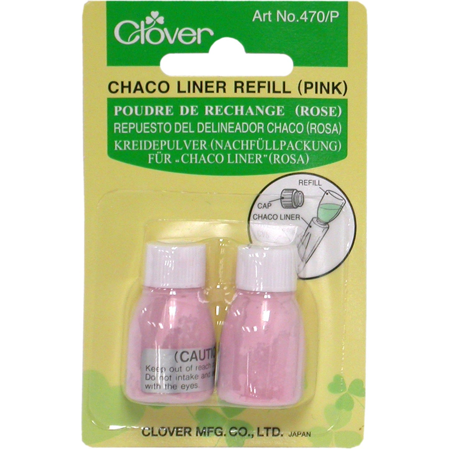 Clover Chaco Liner Marker Refill - 2/Pack - Pink