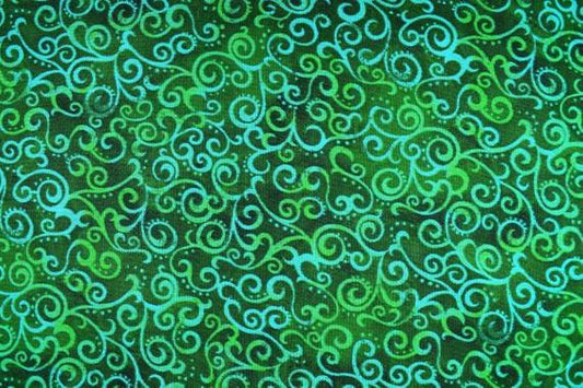 Quilting Treasures Ombre Scroll Green 108" Wide – sold by ¼ yard