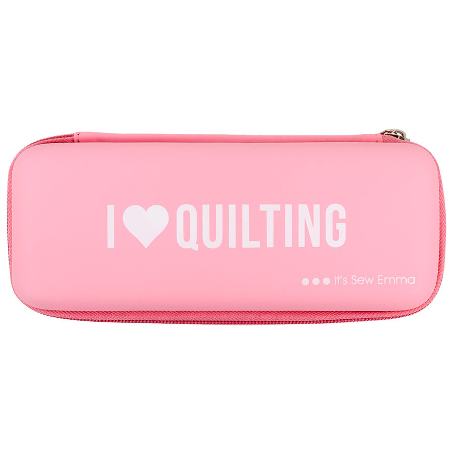 "I Love Quilting" Pink Rotary Case