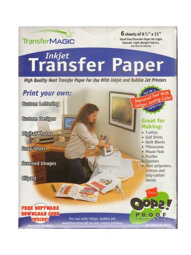 Transfer Magic Transfer Paper - Pack of 6 For Ink Jet or Bubble Jet Printers